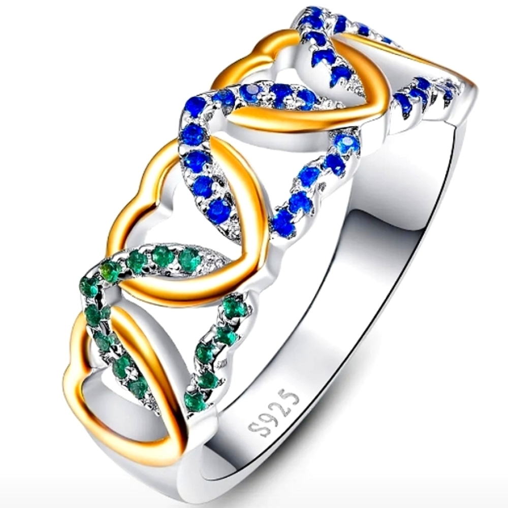 S925 Solid Sterling Silver Infinity Heart Ring/Band